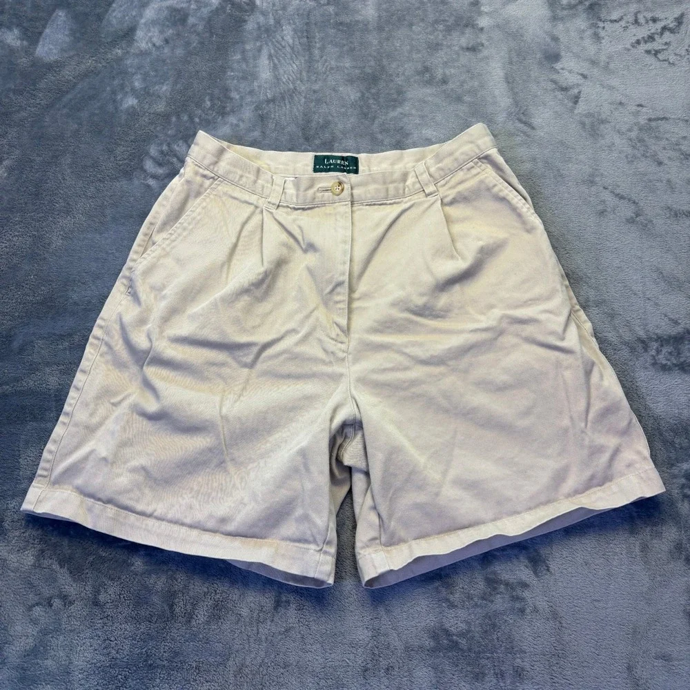Lauren Ralph Lauren Shorts Womens‎ Size 4 Beige Khaki Chino Casual Cotton